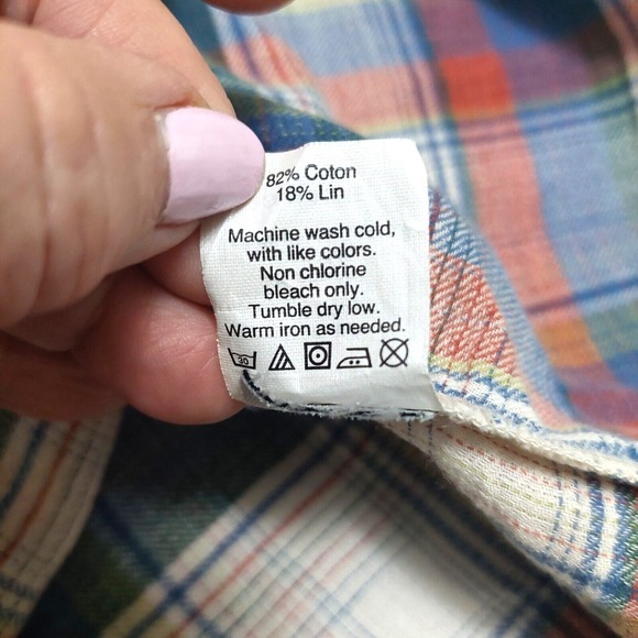 Madewell Womens Medium Button Up Shirt‎ Plain Cotton Linen Collar Cuff Sleeves - Picture 6 of 8